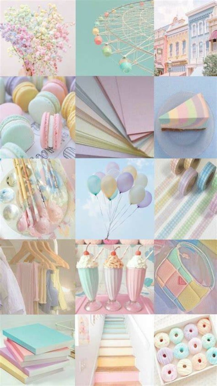 A collage of bright, pastel school outfits with 2000s influence