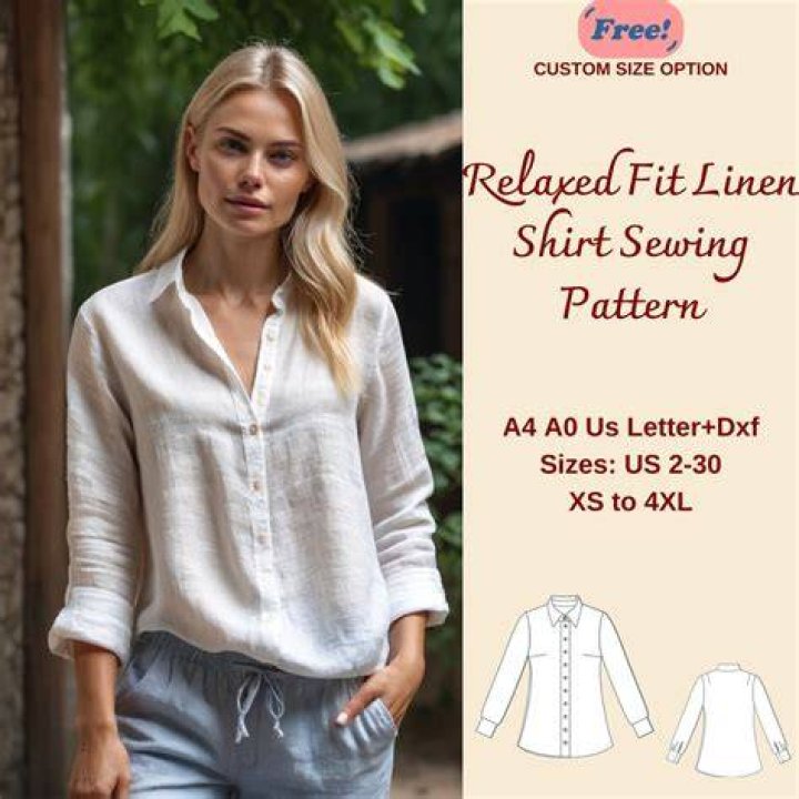 Curvy woman wearing linen shirt outdoors in summer fashion