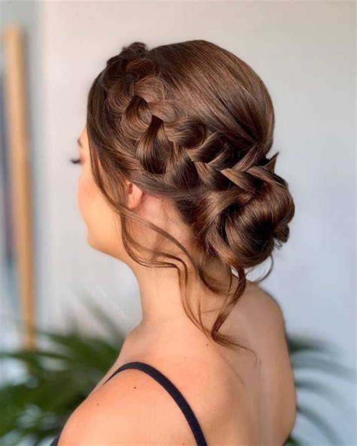 High french braid updo style