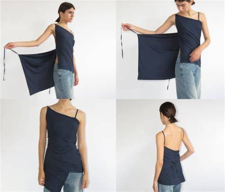Relaxed wrap tank top in cream color for tall women
